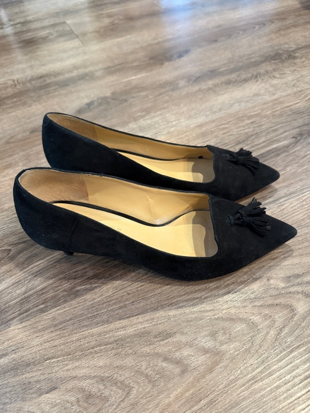 Talbots Black Suede Leather Kitten Heel Pump Size 6.5